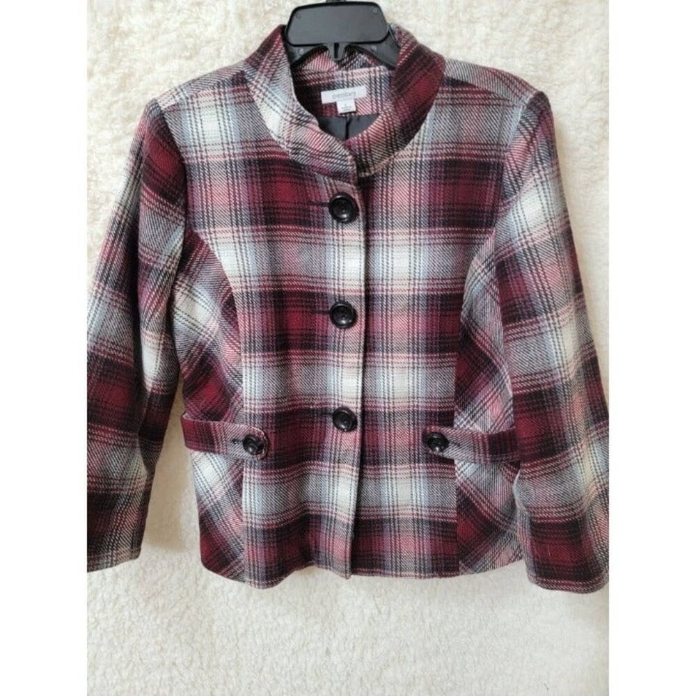 Dressbarn jacket Women size large‎ Multicolor 100% Acrylic 3 Button With Collar